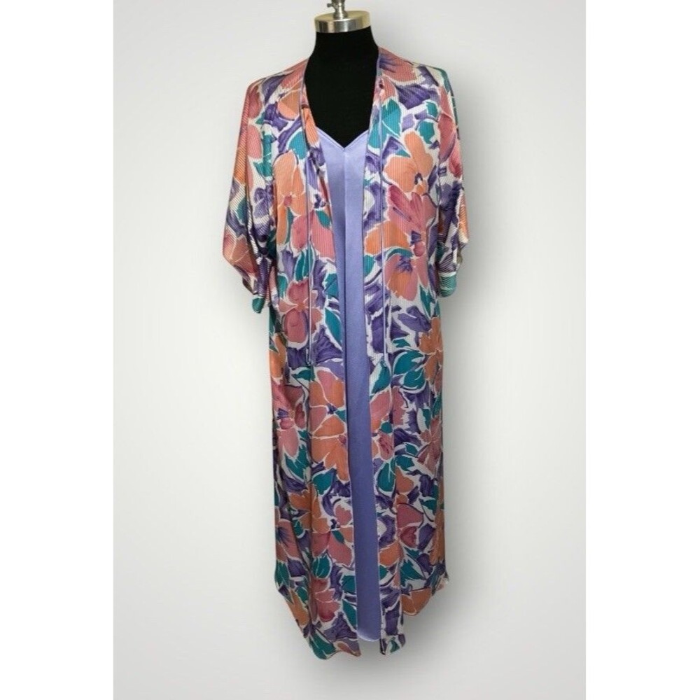 Lucie Ann Robe Long Maxi Gown Floral USA Vintage Nightgown